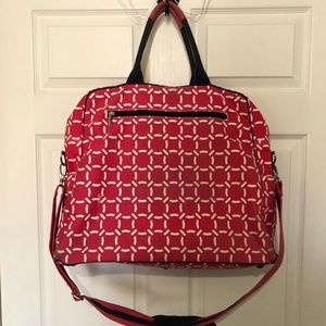 AME and LULU Red and White Large Tennis Bag